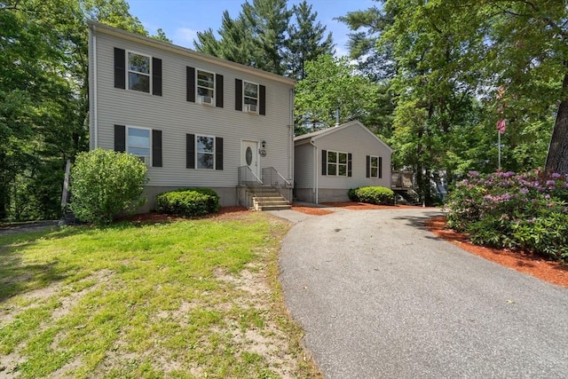 43 Outlook Rd, Billerica, MA 01862 - colonial-style house featuring asphalt driveway and a front lawn