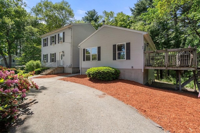 43 Outlook Rd, Billerica, MA 01862 - colonial home featuring a wooden deck