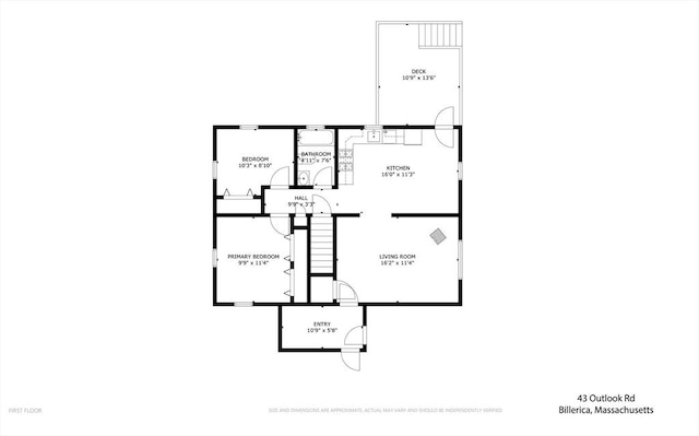 43 Outlook Rd, Billerica, MA 01862 - view of property floor plan