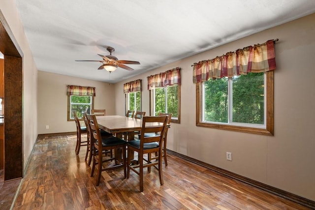 43 Outlook Rd, Billerica, MA 01862 - dining space featuring wood finished floors and ceiling fan