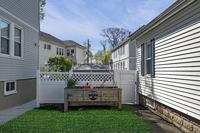 view of yard featuring fence