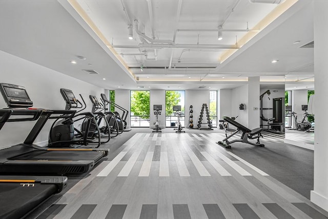 99 Sumner Unit 514, Boston, MA 02128 - gym with track lighting and recessed lighting