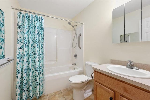 22 Pomeroy Meadow Rd Unit 4, Southampton, MA 01073 - bathroom featuring shower / bath combo with shower curtain, vanity, and tile patterned flooring