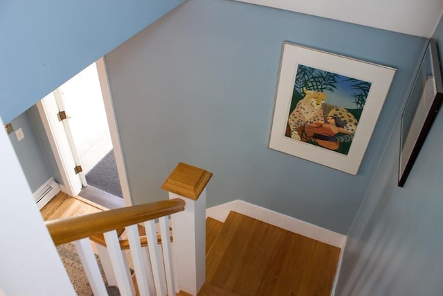 374 Swains Pond Ave, Melrose, MA 02176 - staircase featuring baseboard heating