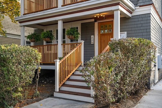 property entrance with a porch