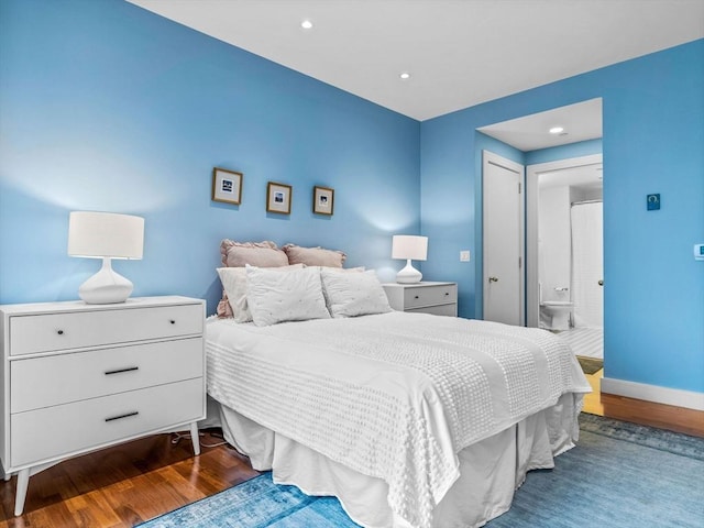 500 Atlantic Ave Unit 16R, Boston, MA 02210 - bedroom featuring wood finished floors, recessed lighting, and connected bathroom