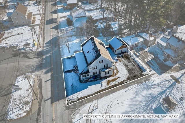 view of snowy aerial view