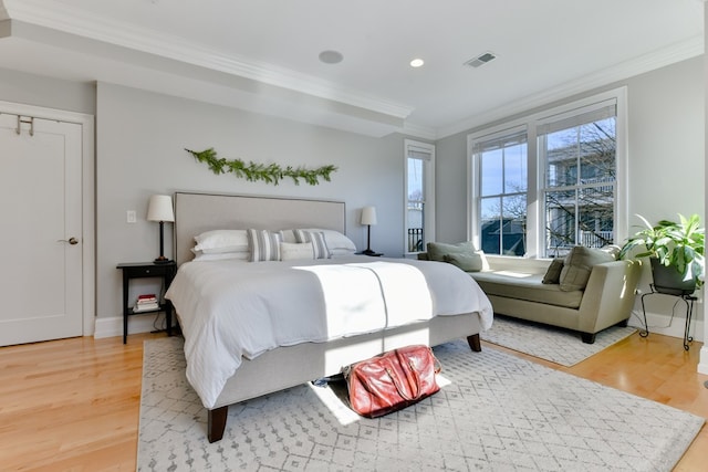 37 P St Unit 5, Boston, MA 02127 - bedroom featuring ornamental molding, light wood finished floors, recessed lighting, and baseboards