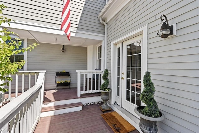 deck featuring french doors