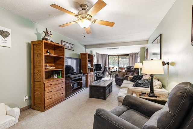 96 Old Colony Ave Unit 153, Taunton, MA 02718 - living room featuring light colored carpet and ceiling fan