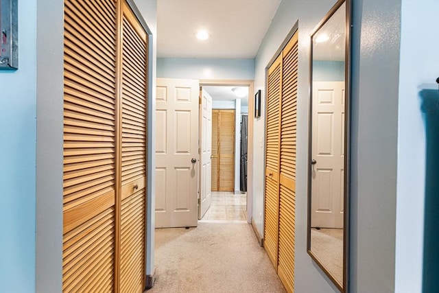 96 Old Colony Ave Unit 153, Taunton, MA 02718 - hallway featuring light carpet and recessed lighting