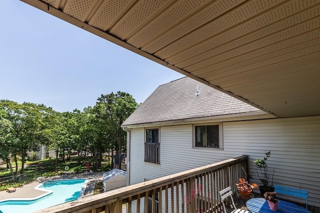 800 Bearses Way Unit 5Ec, Barnstable, MA 02601 - view of wooden balcony with view of pool and a deck