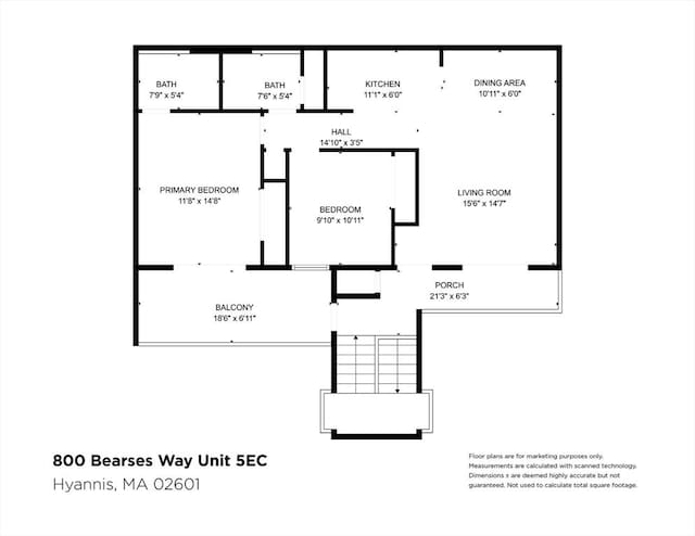 800 Bearses Way Unit 5Ec, Barnstable, MA 02601 - view of home floor plan