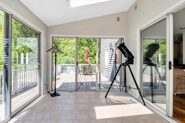 17 Claus, Barnstable, MA 02648 - exercise room featuring lofted ceiling, light tile patterned floors, and baseboards