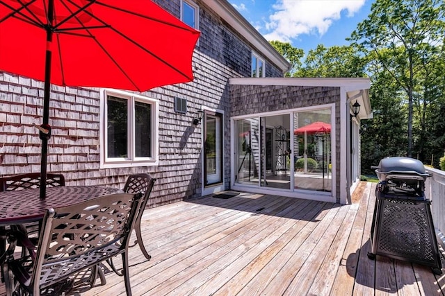 17 Claus, Barnstable, MA 02648 - wooden terrace featuring outdoor dining area