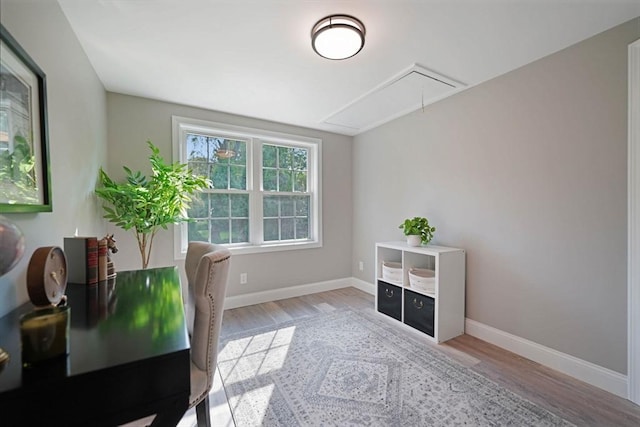11 Rose Ave, Westport, MA 02790 - office area with attic access and wood finished floors