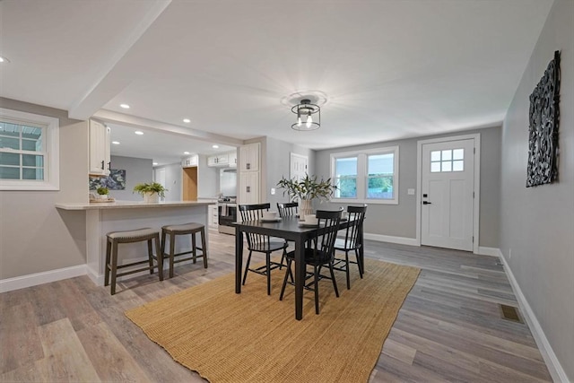 11 Rose Ave, Westport, MA 02790 - dining space featuring light wood-style floors and recessed lighting