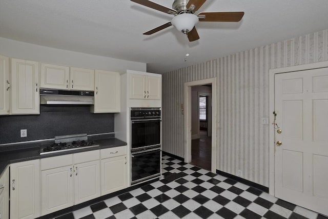 kitchen with gas cooktop and double oven