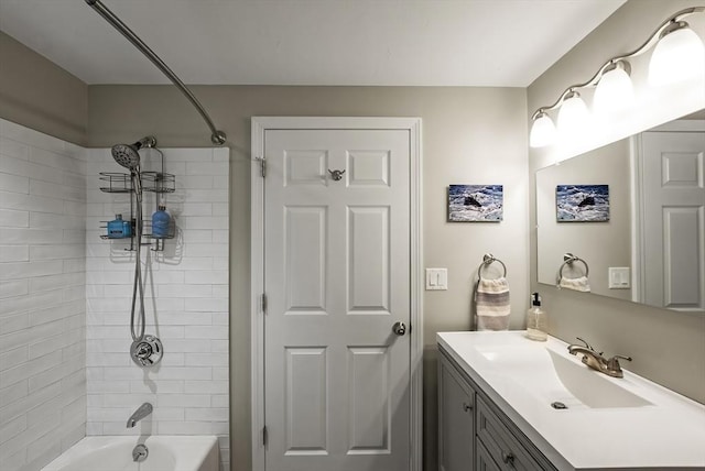bathroom with shower / bath combination and vanity