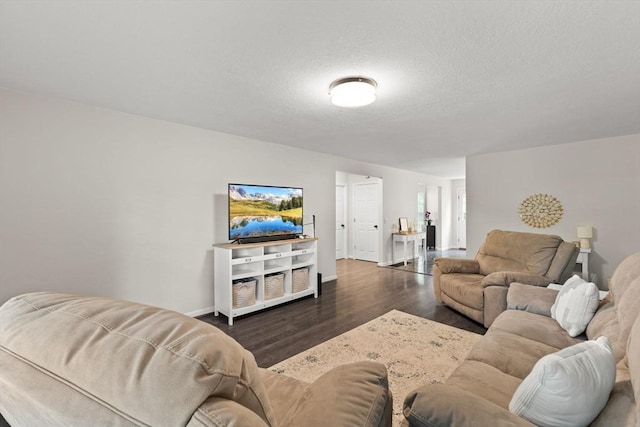 48 Finch Rd Unit 2, Raynham, MA 02767 - living room with dark wood-type flooring and a textured ceiling