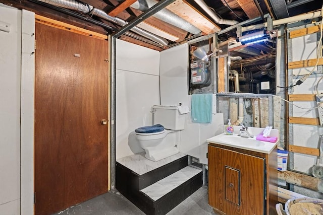 8A 3rd St, Medford, MA 02155 - bathroom with vanity and concrete flooring