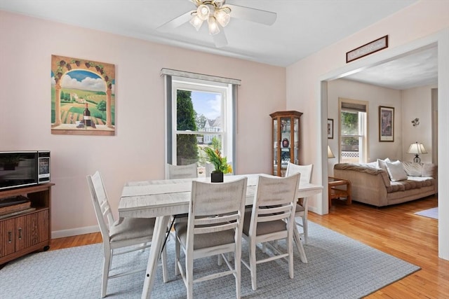 8A 3rd St, Medford, MA 02155 - dining room with a ceiling fan and light wood-style flooring