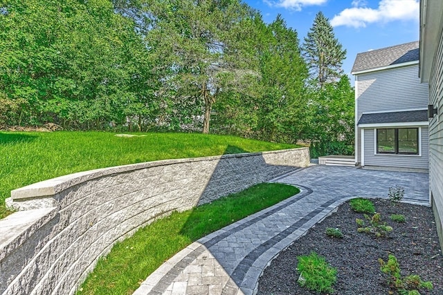 view of yard with a patio area