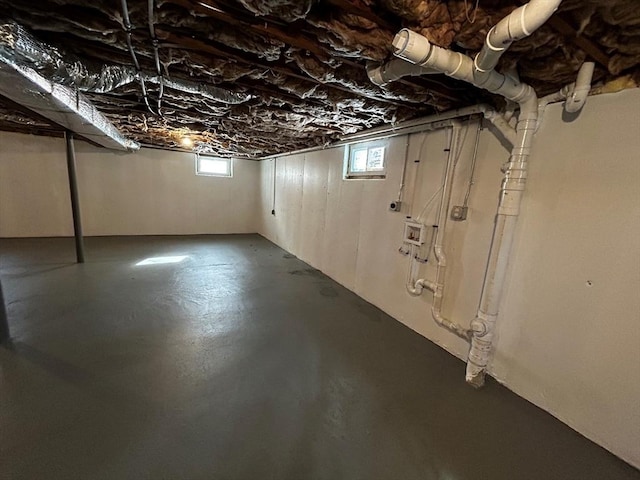 basement with plenty of natural light