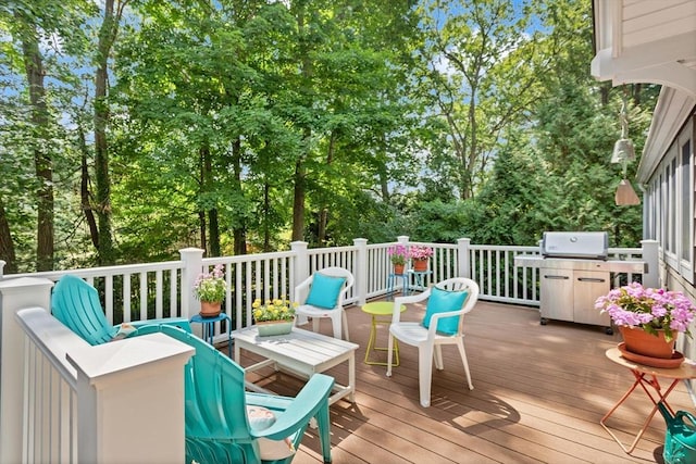 94 Laurel Dr, Needham, MA 02492 - wooden terrace with grilling area and an outdoor living space