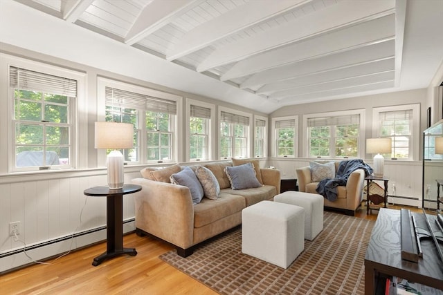 94 Laurel Dr, Needham, MA 02492 - sunroom with healthy amount of natural light and a baseboard radiator
