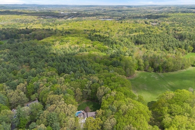 aerial overview of property's location featuring a forest