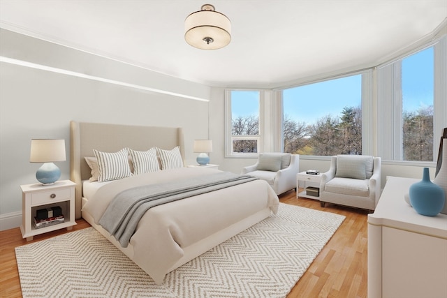 bedroom featuring light hardwood / wood-style floors