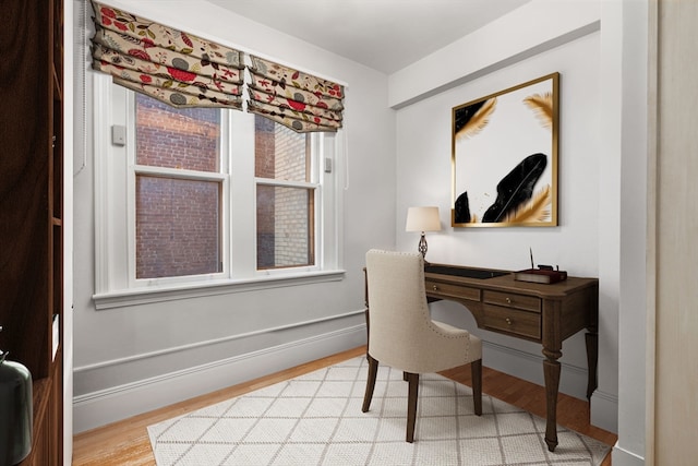 office featuring light hardwood / wood-style floors