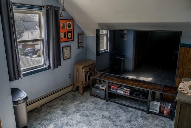 89 Audubon Ave, Braintree, MA 02184 - carpeted bedroom with vaulted ceiling and baseboard heating