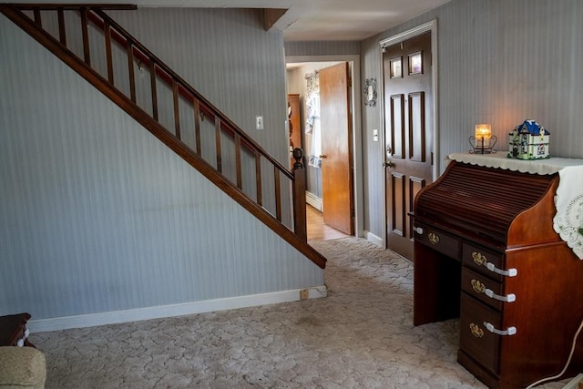 89 Audubon Ave, Braintree, MA 02184 - carpeted entryway with baseboards and stairway