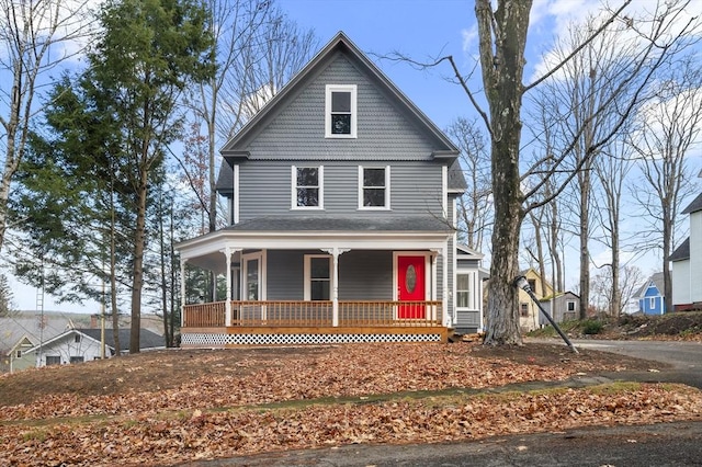 view of front of home with covered porch