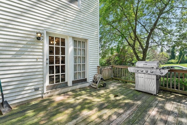 22 Washington St, Methuen, MA 01844 - wooden deck with area for grilling