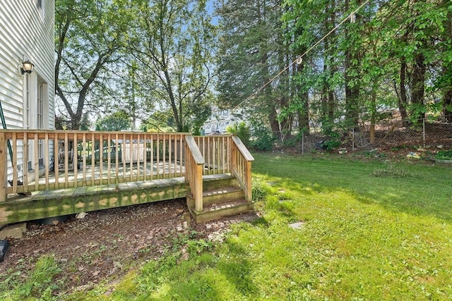 22 Washington St, Methuen, MA 01844 - view of grassy yard with a wooden deck