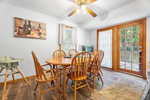 22 Washington St, Methuen, MA 01844 - dining area with wood finished floors and ceiling fan