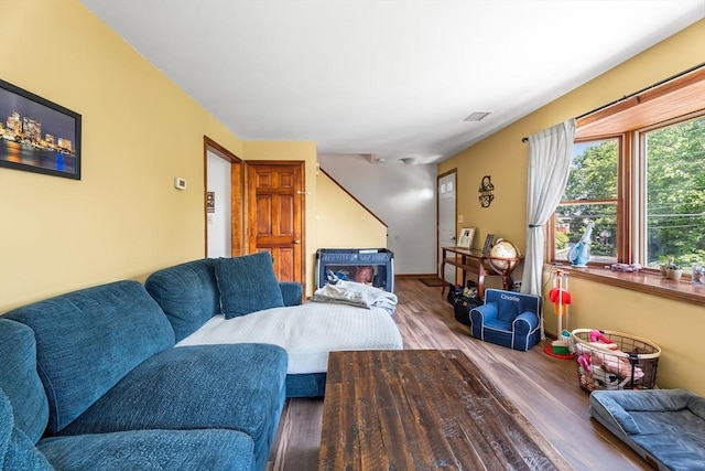 22 Washington St, Methuen, MA 01844 - living room with wood finished floors and a fireplace