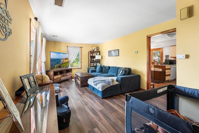 22 Washington St, Methuen, MA 01844 - living room featuring dark wood-style floors