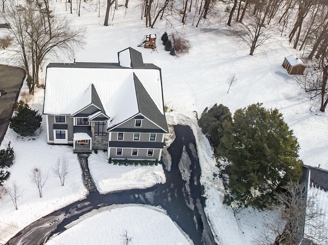 view of snowy aerial view