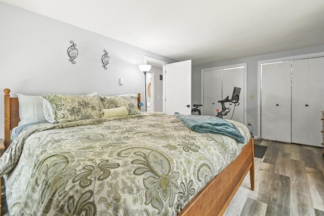 231 Georgetown Rd, Boxford, MA 01921 - bedroom featuring multiple closets and wood finished floors
