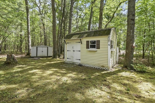 231 Georgetown Rd, Boxford, MA 01921 - view of shed featuring a view of trees