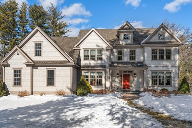 view of front of home featuring a shingled roof