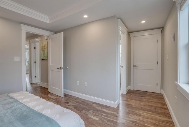 136 Flash Rd Townhome, Unit Townhome, Nahant, MA 01908 - bedroom with light wood finished floors, baseboards, ornamental molding, and recessed lighting