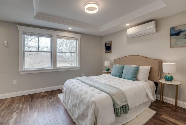 136 Flash Rd Townhome, Unit Townhome, Nahant, MA 01908 - bedroom with a wall unit AC, ornamental molding, and a raised ceiling