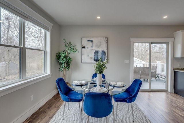 136 Flash Rd Townhome, Unit Townhome, Nahant, MA 01908 - dining area featuring a wealth of natural light, recessed lighting, wood finished floors, and baseboards