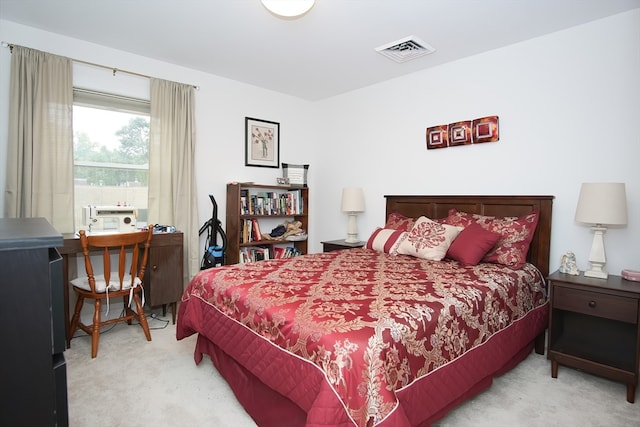 carpeted bedroom featuring cooling unit