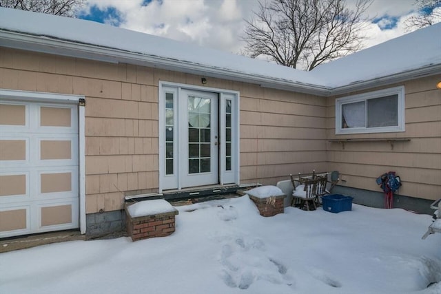 exterior space with an attached garage